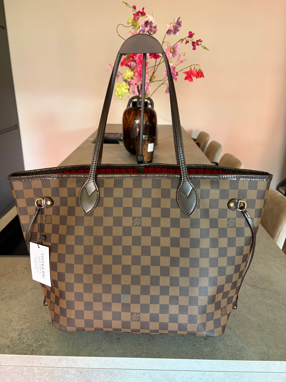 Louis Vuitton Neverfull MM Damier Ebene, back view
