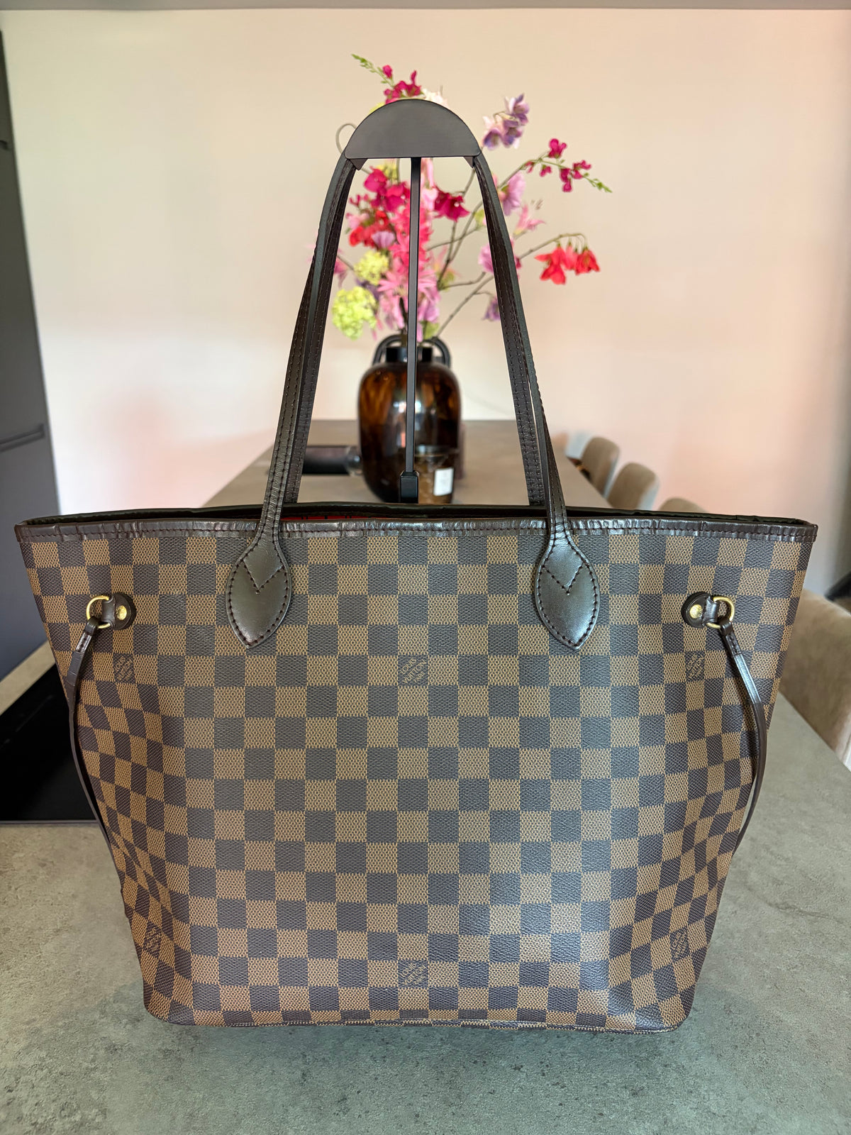 Louis Vuitton Neverfull MM Damier Ebene, front view
