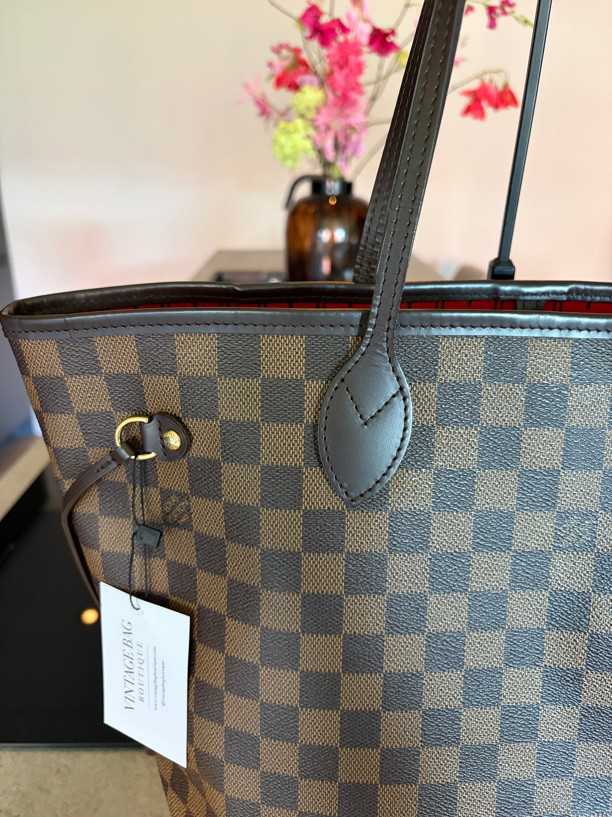 Louis Vuitton Neverfull MM Damier Ebene, back view