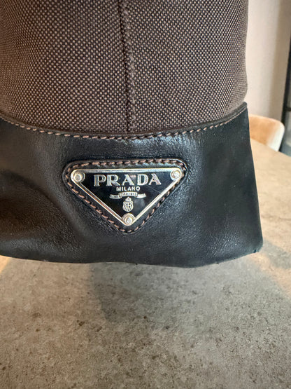 Vintage Prada logo jacquard tote, detail view 11