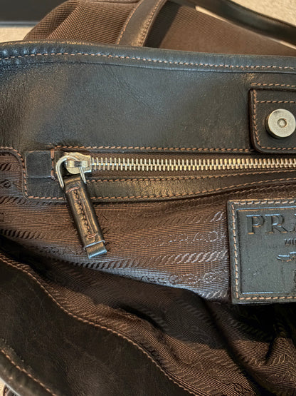 Vintage Prada logo jacquard tote, detail view 14