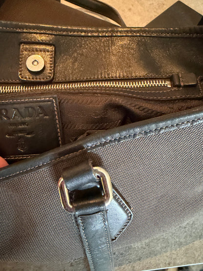 Vintage Prada logo jacquard tote, detail view 15