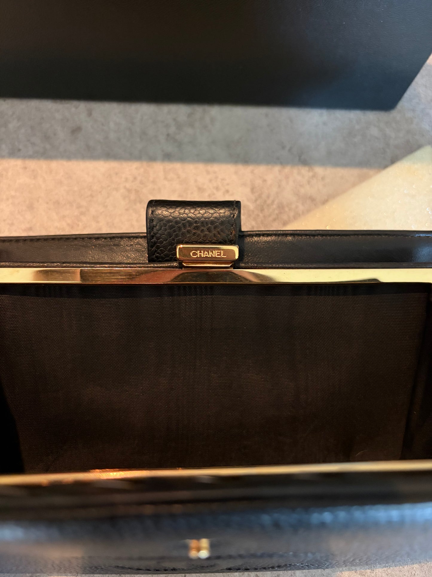 Chanel Timeless CC wallet, close-up